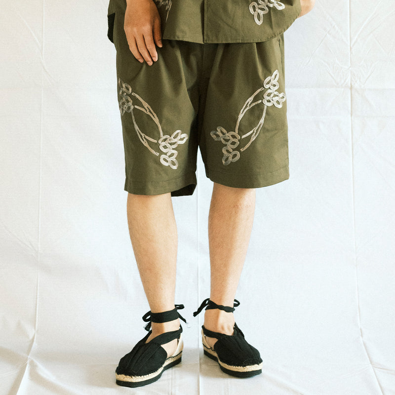 RICE EMBROIDERY SHORTS